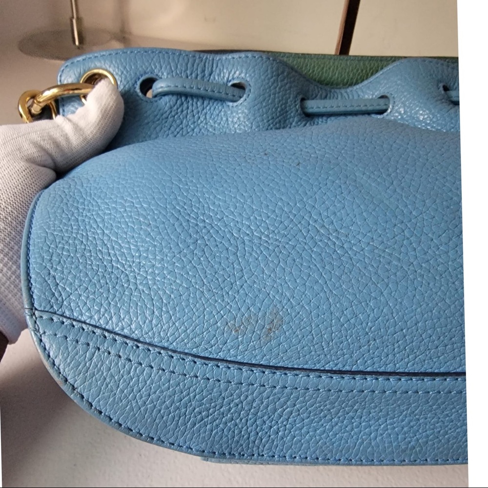 MCM Blue Bucket Leather Bag - Picture 10 of 10